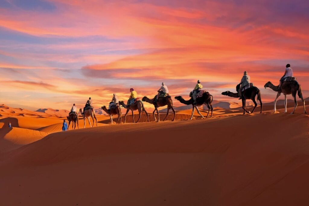 Sunset-camel-trek-in-Merzouga