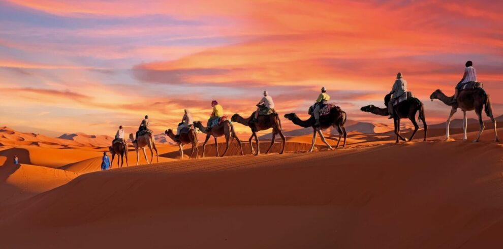 Sunset-camel-trek-in-Merzouga